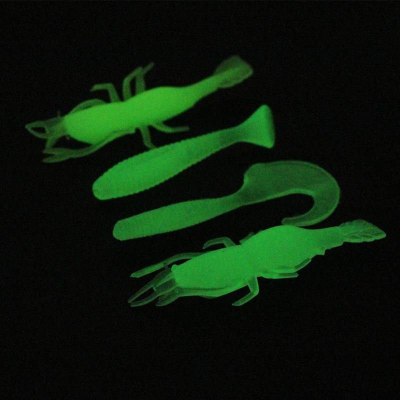 Fishing Grubs Paddle Tail Swimbaits Luminous Shrimp Soft Lures Kit