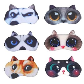 6 Pieces Children's Sleeping Mask, Cute Blindfold, Sleep Mask, Soft and Fluffy Sleep Mask, 6 Specifications, for Travel, Naps, Yoga, Aeroplane and Sleep at Night