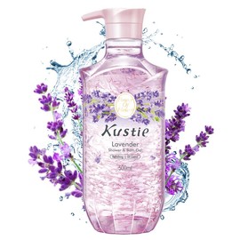 Kustie Cherry Blossom Shower Gel 500ml, Fresh Floral Scent with Various Fragrances, New Pump Body Care Comfort - Scent: Lavender, Specification: 500ml