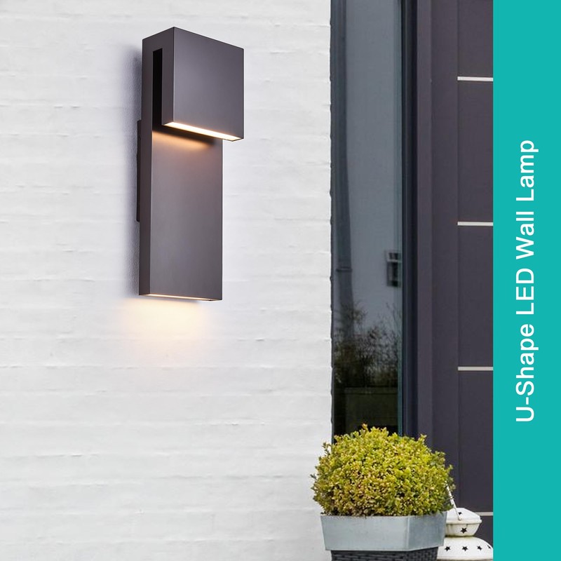 Tarentlight Modern Outdoor Indoor Integrated LED Wall Sconce, 2-Light Total