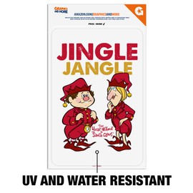 Year Without a Santa Claus Jingle Jangle Home Business Office Sign - Window Sticker - 4" x 6" (10.2cm x 15.2cm)