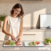 SMIRLY Plastic Cutting Board Set with Holder 3 Pieces, Non-Slip