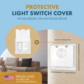 HomeStar Safety Light Switch Guard | Rocker-Toggle Combo Style | Child Proof Light Switch Plate | Tamper-Proof Switch Protection | Switch Lock Cover