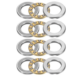 sourcing map 4pcs F12-20M Thrust Ball Bearings, 12mm x 20mm x 7mm Miniature Thrust Bearing with Washers Chrome Steel Single Direction for Conveyor Systems Machine Tools