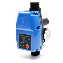 Wiltec Pressure Switch SKD-5 230 V 1-Phase up to 10 Bar, Pressure Monitor with Dry Run Protection for Domestic Waterworks and Pumps, Reliable Pump Control