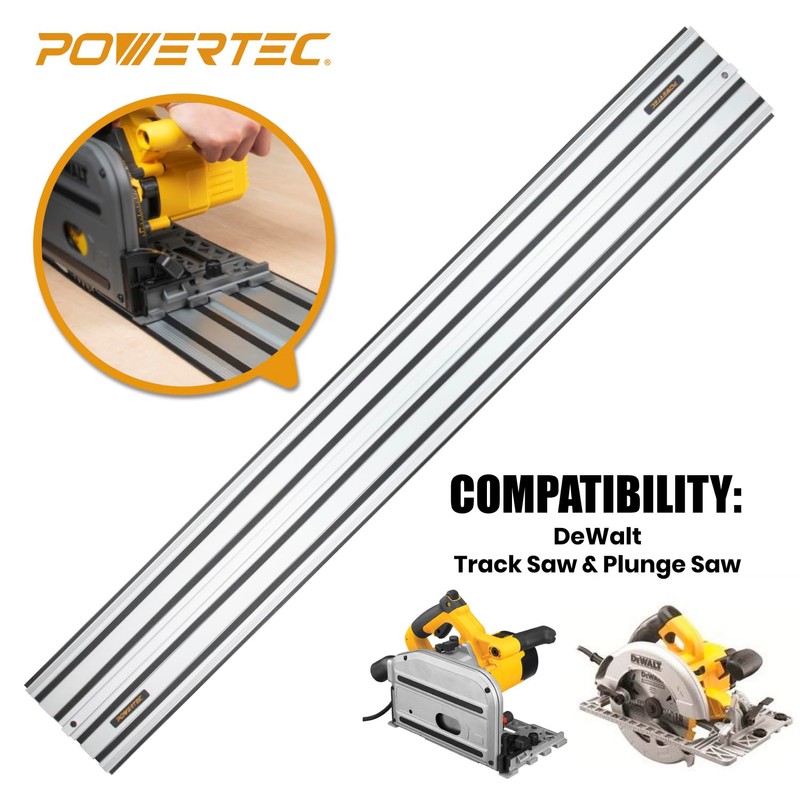 POWERTEC 110" Track Saw Guide Kit for DeWalt, Includes 2PK