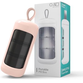 DAILY PILL HOLDER, DAILY PILL ORGANIZER, POCKET PILL HOLDER, TRAVEL PILL HOLDER, PILL HOLDER 3 OUTLETS, PILL HOLDER KEYCHAIN (Pink)