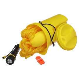 Seachoice Boat Bailer Safety Kit, Includes Flashlight, Whistle, 50 Ft. Line and Bailer,Yellow
