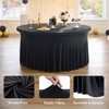6 Pack Black Round Spandex Tablecloths for 60 inch Tables,