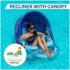 SwimWays Spring Float Canopy Recliner Chair for Swimming Pool, Inflatable