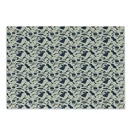 Ambesonne Fashion Cutting Board, Sewing Atelier Accessorizes Scissors Tools Buttons Dress Vintage Style, Decorative Tempered Glass Cutting and Serving Board, Small Size, Beige Dark Violet Blue