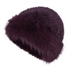 Women Winter Faux Rabbit Fur Trimmed Cloche Hat with Scarf