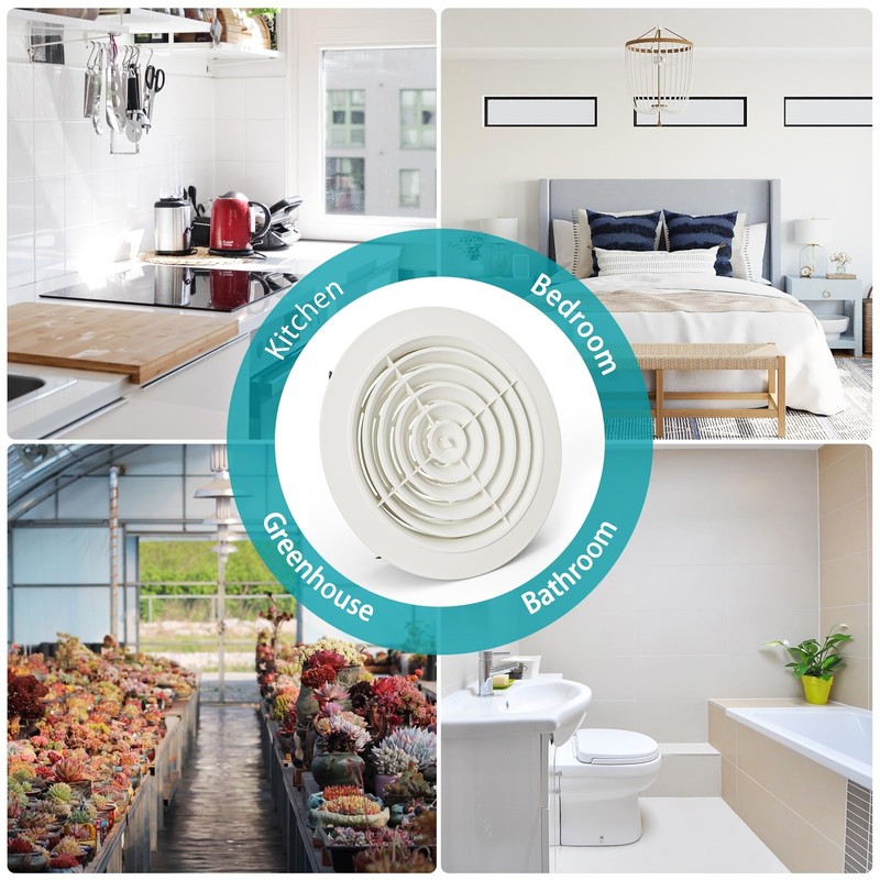 HG POWER 8 Inch Soffit Vent，Round Air Vent Cover with