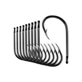 BLUEWING Ganchos de anzuelo vivo de desplazamiento ligero, ganchos de pesca de punto de corte, ganchos de acero de alto carbono, ganchos de peces extra afilados para pesca de agua dulce y salada, tamaño 2/0, 25 unidades