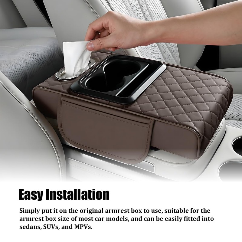 Bittwee Car Center Console Armrest Pillow, 4 in 1 Vehicle