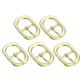 sourcing map Metal Roller Buckle, 5Pcs 3/4 Inch Single Prong Belt Buckle Oval Center Bar Buckles for Leather Craft Accessories, Gold
