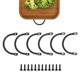 ZhouDaShu Metal Serving Tray Handles, Side Fixing Handles for Wooden Serving Trays, Kitchen Wood Charcuterie Board, Cutting Board, Wooden Box and Furniture Pulls,6 Pack(18mm Screws)
