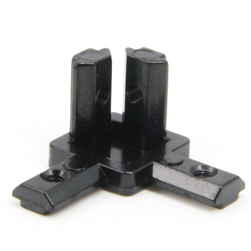 Zeberoxyz 8PCS Black 3 Way End Corner Bracket with Screws