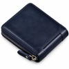 Men's Genuine Leather Zipper Wallet – Compact Short Wallet with