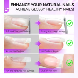 Women Nail Strengthener Glue for Care - Gelike EC 6 in 1 Gel Glue Peachy Jelly for Weak Thin Splitting - For Professional Manicurist
