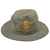 Gold Square & Compass Embroidered Masonic Guide Boonie Hat -