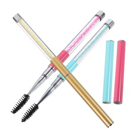 Healeved 3pcs Portable Eyelash Brush Random Colors for Makeup Application and Eyebrow Grooming Lightweight and Convenient for Home Salon Use