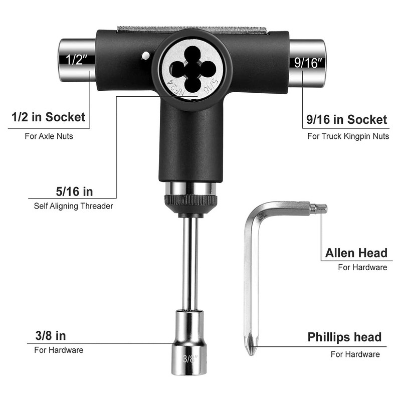 HADIIH Skate Tool All in One Multifunctional Ratchet Skateboard Tool