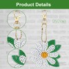 12 Pcs Diamond Art Painting Keychain Double Sided, Flower 5D