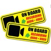 2 pcs Camera on Board Recording Safety Vigilance Sticker Warning,