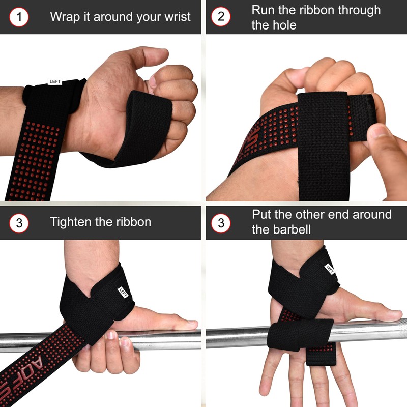 AQF Weight Lifting Straps Neoprene Padded Wrist Support, CrossFit Training