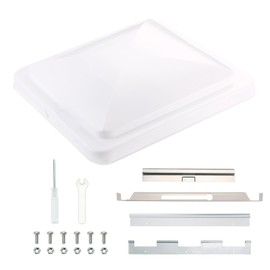 ONLTCO Expert RV Vent Lid Replacements (1-Pack) - Universal Fit for Trailers, Campers & Motorhomes, White Covers with Durable Metal Hinges, Compatible with Jensen, Ventline & Elixir Vents