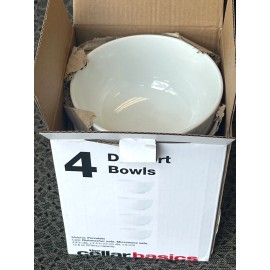 the cellar basics Dessert Bowls - Set of 4 - porcelain 4.8" diameter x 2.4"