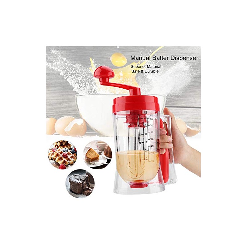 Hand-held Manual Pancake Cupcake Batter Mixer Dispenser Blender Machine Baking