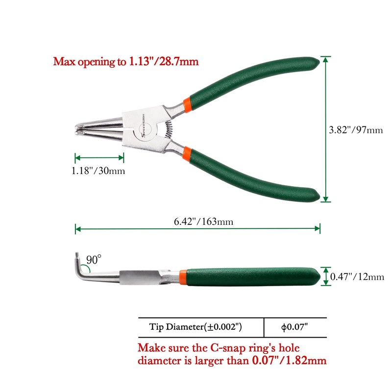 SPEEDWOX Circlip Pliers 7-Inch Snap Ring Pliers External Heavy Duty