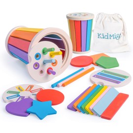 KidMigo Montessori Toy, Montessori Colour and Shapes Sorting Game Made of Wood for Toddlers, Montessori Toy from 1 Year, Educational Toy of Fine Motor Skills and Sensory Skills, Wooden Toy from 1 Year