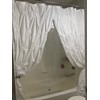 Seasonwood Modern Farmhouse Shower Curtain White Fabric Shower Curtain for
