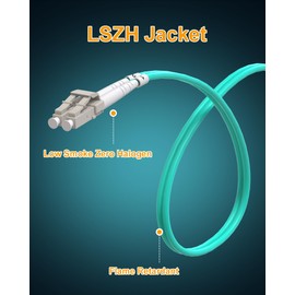 VANDESAIL Fiber Patch Cable LC to LC, Multi Mode Duplex OM3 10G Fiber Optical Cables Fiber Jumper Patch Cords LSZH 50/125µm -0.5M(1.64FT) 1 Pack