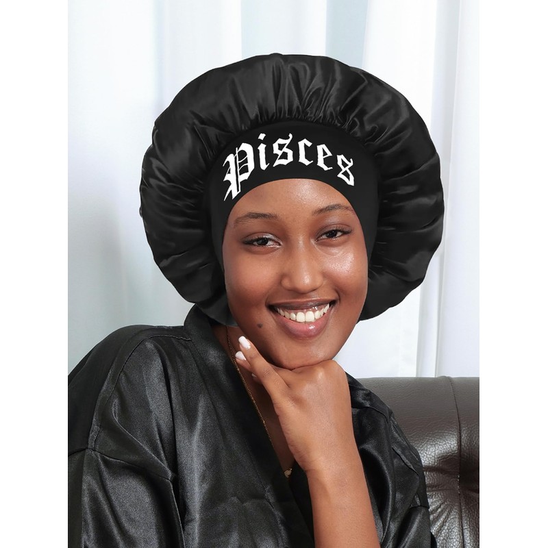 Constellation Print Satin Sleep Bonnet, Soft Comfortable Sleeping Bonnet, Make