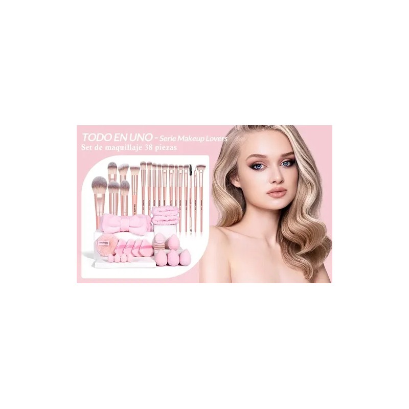 51pcs Brochas Maquillaje Profesional Esponjas Neceseres