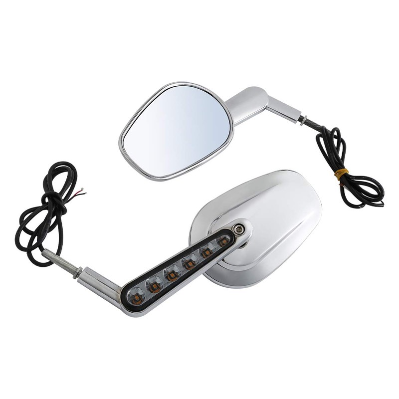 TCMT Pair of Motorcycle Chrome Rear View Mirrors Fits For