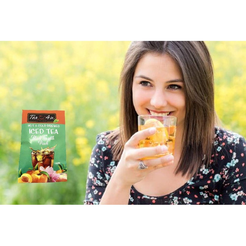 Tea4U Peach Black Iced Tea Bags - Hot & Cold