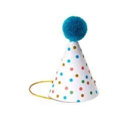 Legami - Set of 8 Party Hats with Pompom and Glitter Details, One Size, Diameter 4.2 cm