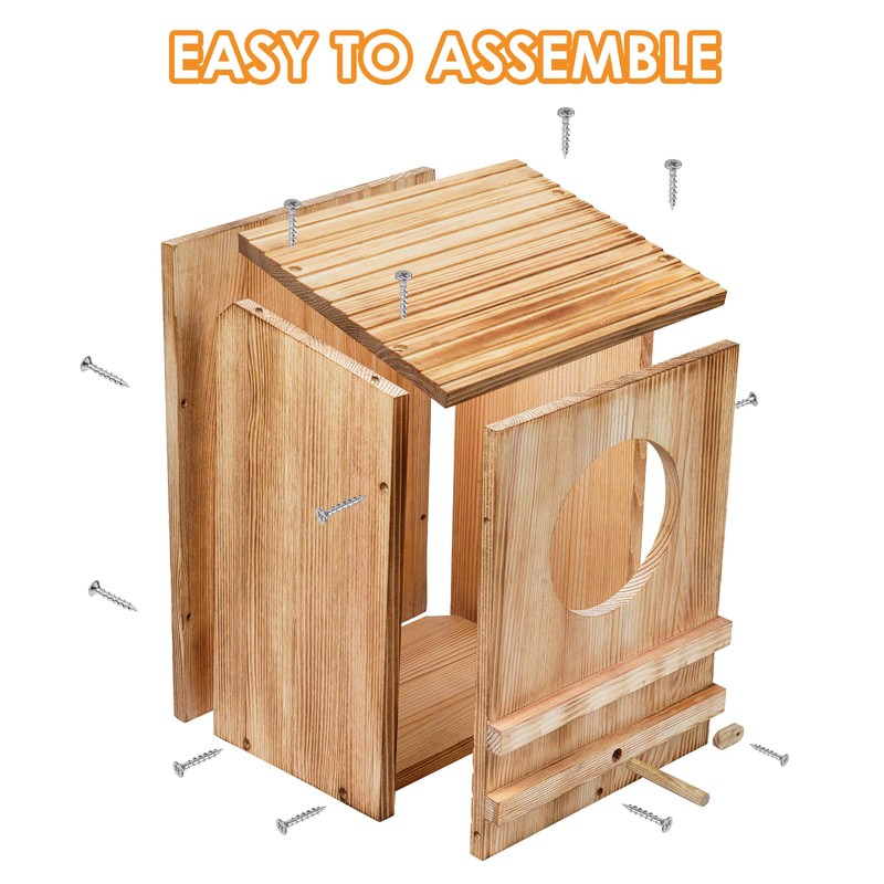 Barn Owl House,Owl Nesting Box for Outside, Wooden Screech Owls