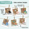 DIY advent calendar set (24 brown gift bags, 24 coloured number stickers,