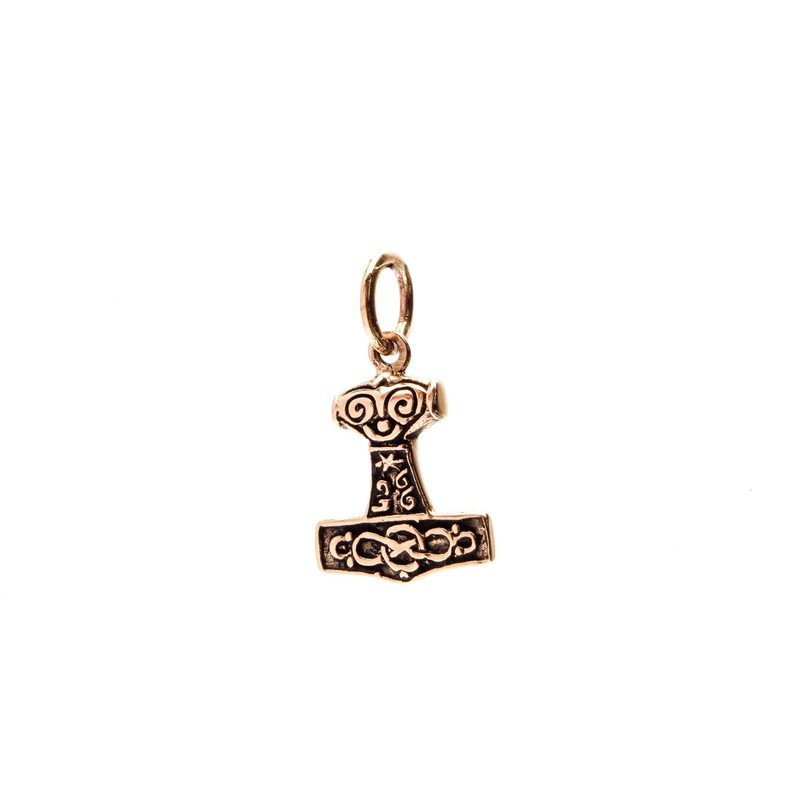 Windalf MJØLNER Small Thor's Hammer Pendant 1.9 cm Bronze, Fabric