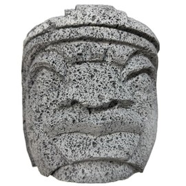 Made in Mexico Guacamole Maker 11"Large Genuine Mexican Manual Guacamole Salsa Maker Volcanic Lava Rock Stone Molcajete W/Top Mortar and Pestle 11"Cabeza Olmeca Azteca