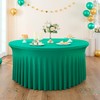 Htper 8 Pack Emerald Green Spandex Round Tablecloths for 72