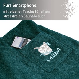 Lashuma Lillby Kilt Opal Sauna Towel with Velcro Fastening for Men Small Size XS - M Green