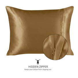 ShopBedding Luxury Satin Pillowcase for Hair – King Satin Pillowcase with Zipper, Gold (Pillowcase Set of 2) – Blissford