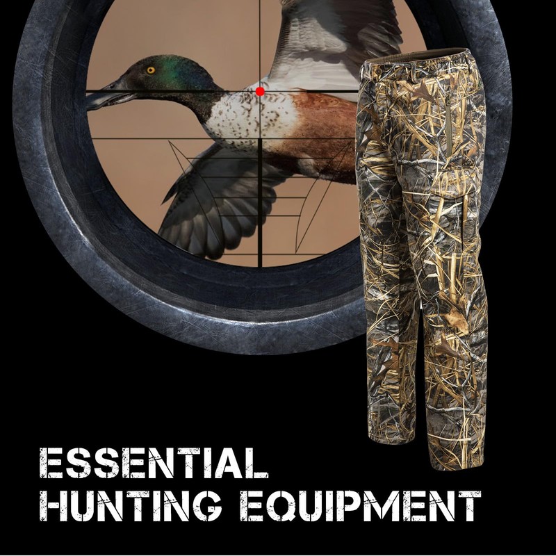 YEVHEV Hunting Pants for Men Camouflage Clothing Gear Windproof Fleece